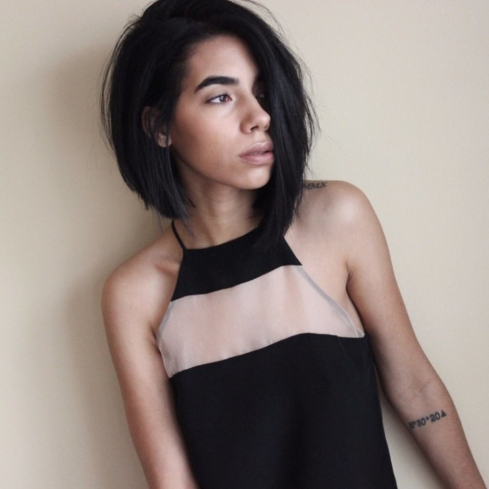 CAMINYC high-neck black camisole